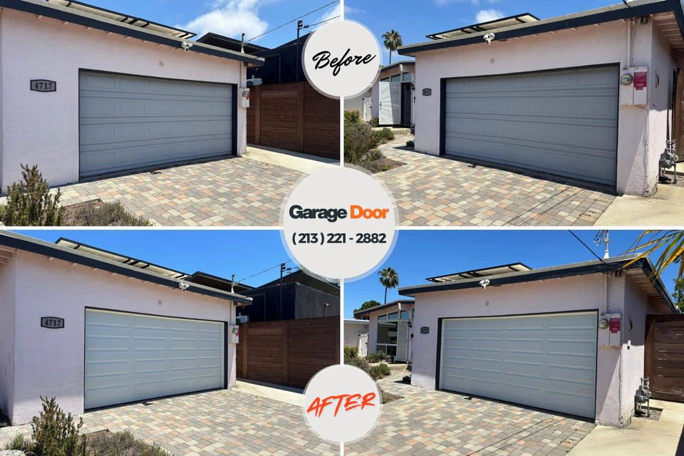 Before and after: garage door repair Charlotte Hall, MD